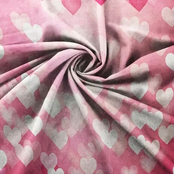 💐Gradient Red Pink Long-Sleeved Top with White Hearts Valentines Day Sz 14 - Picture 3 of 3